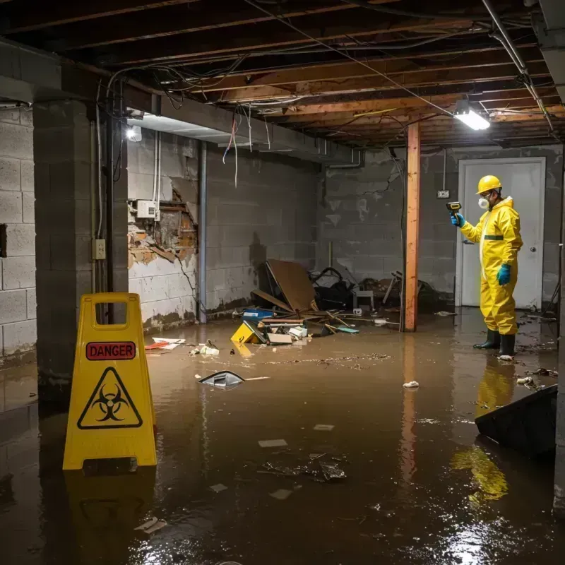 Flooded Basement Electrical Hazard in Crestwood, MO Property