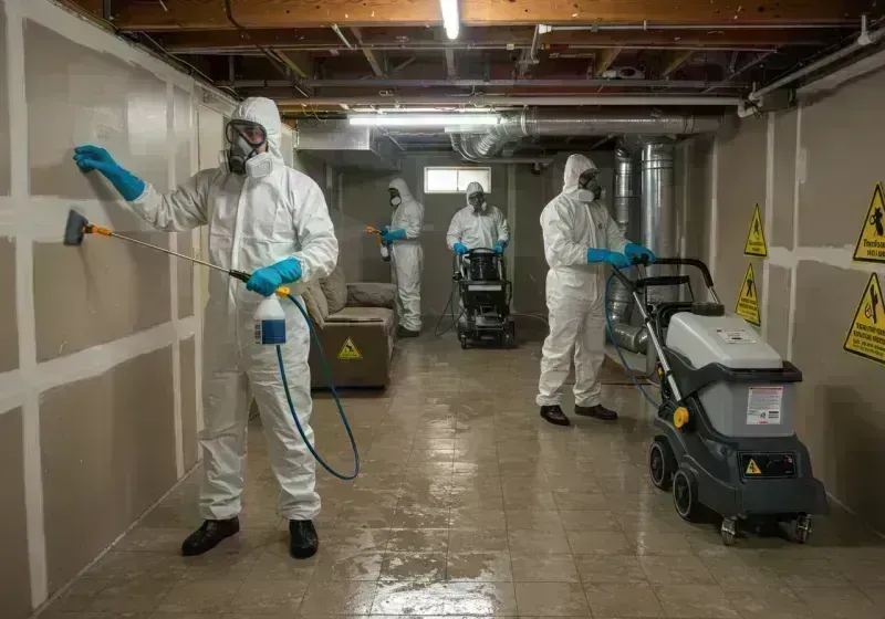 Basement Moisture Removal and Structural Drying process in Crestwood, MO